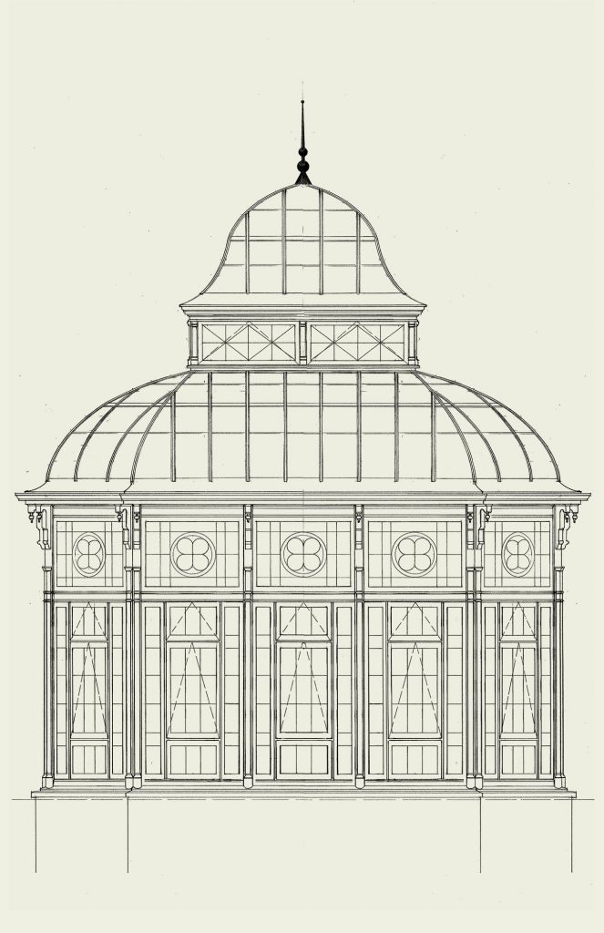 Antique Style Greenhouse Drawing