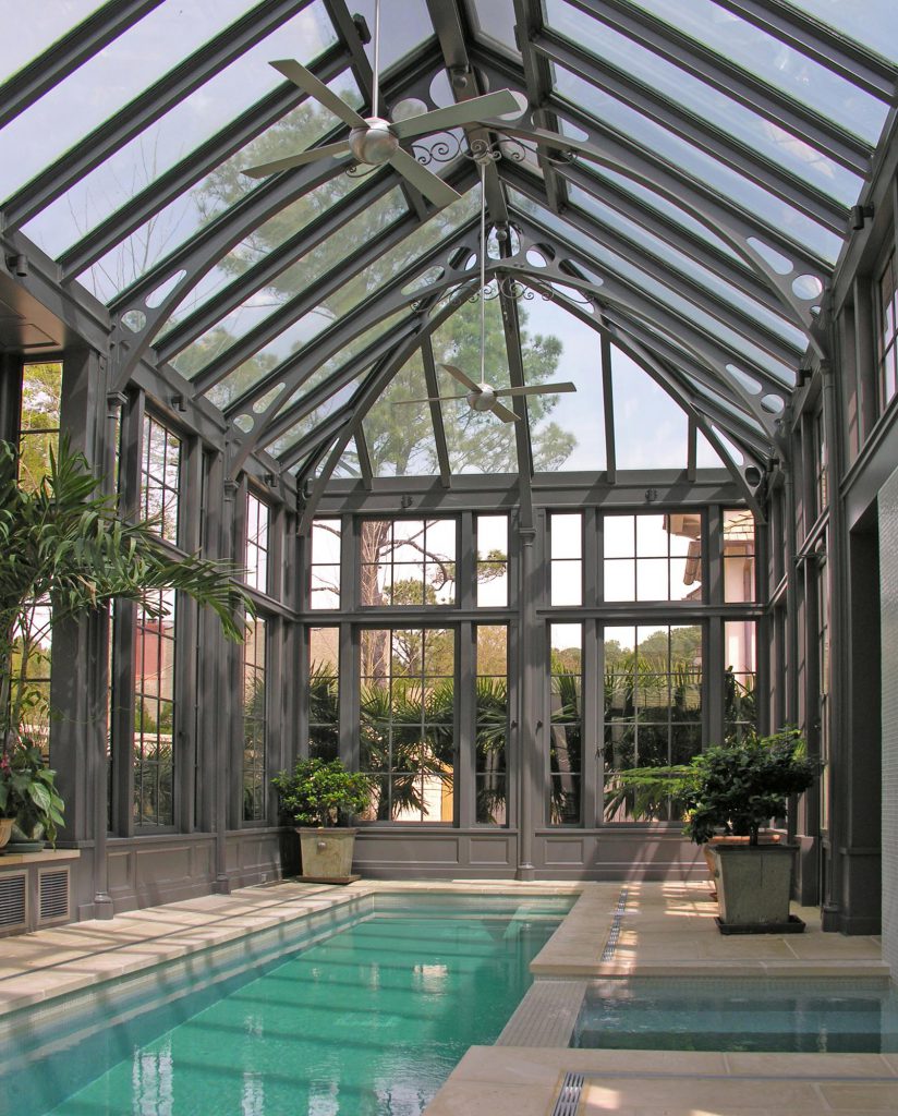 glass pool enclosure, steel conservatory pool enclosure