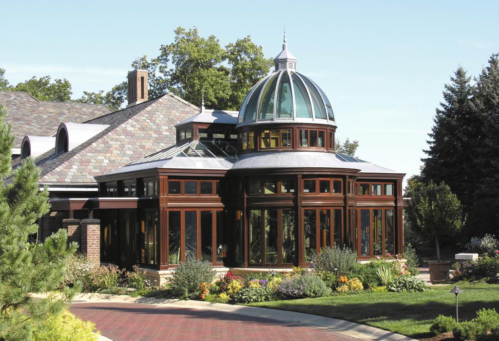 custom glass dome conservatory | exterior view details