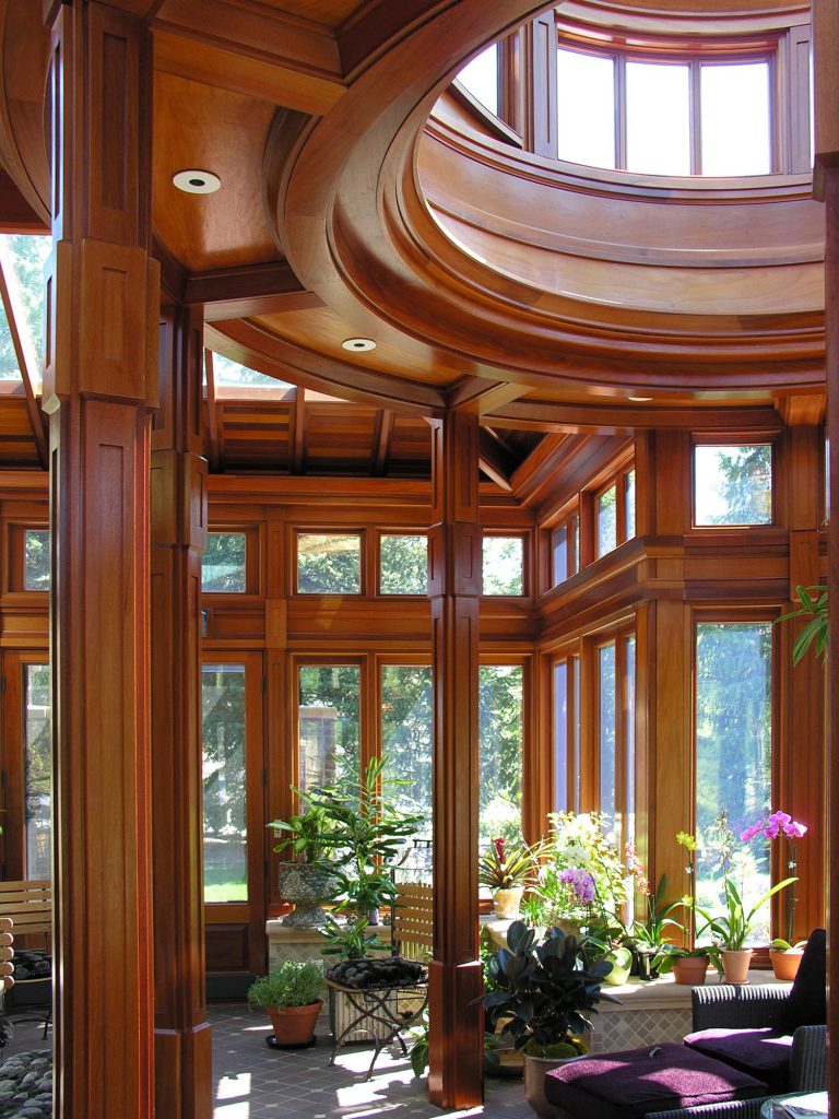custom glass dome conservatory | interior view details