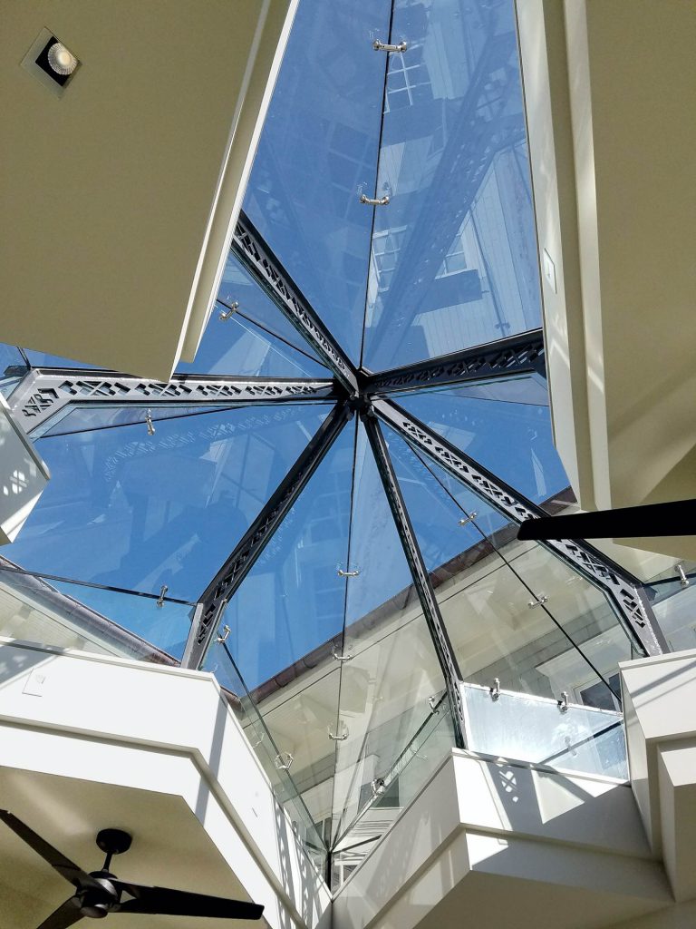 steel conservatories, steel details with skylight