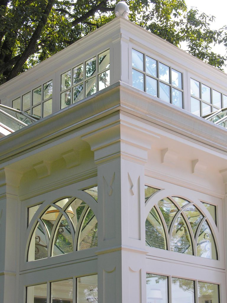 pool house conservatory, roof details