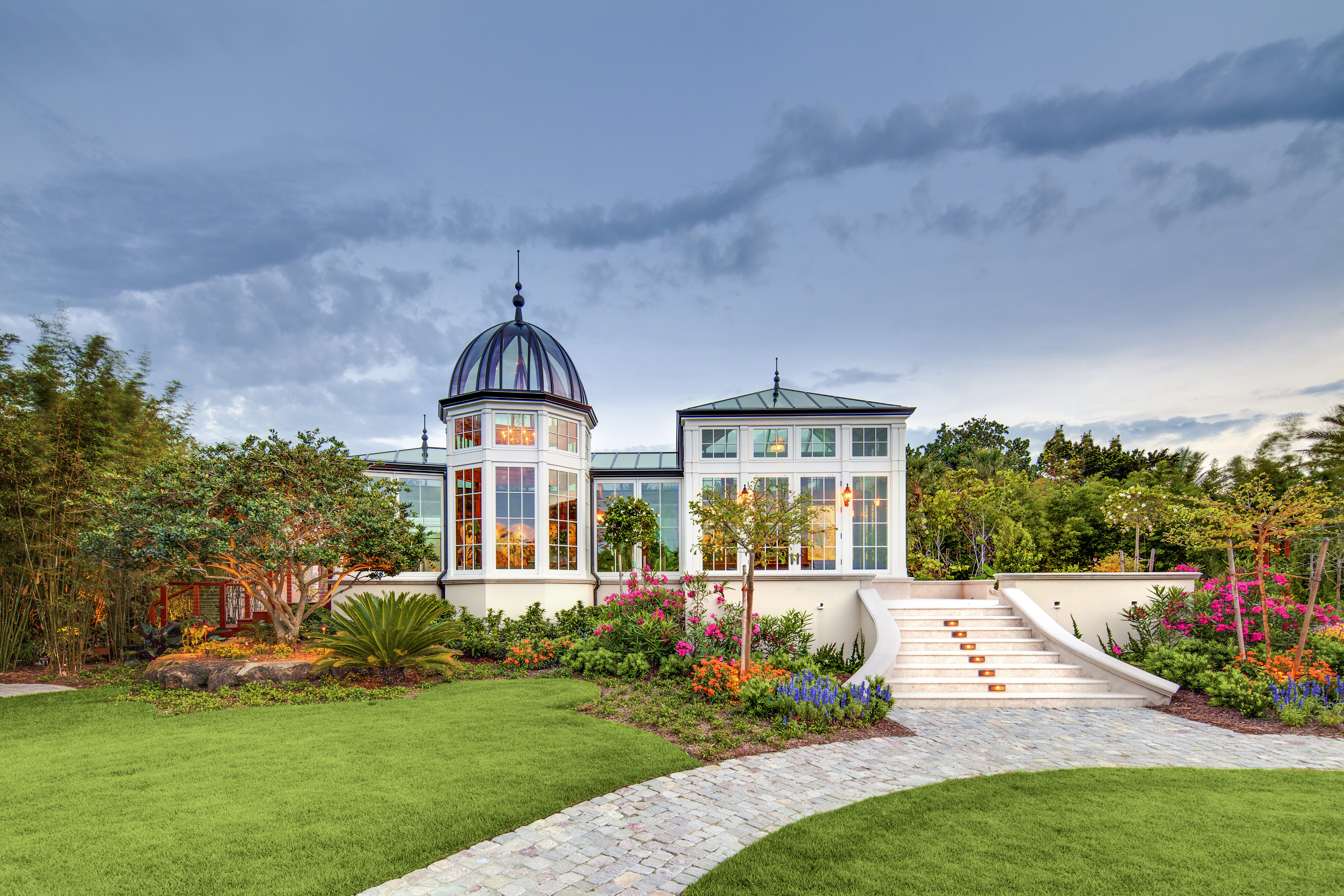 conservatory greenhouse exterior lawn photo