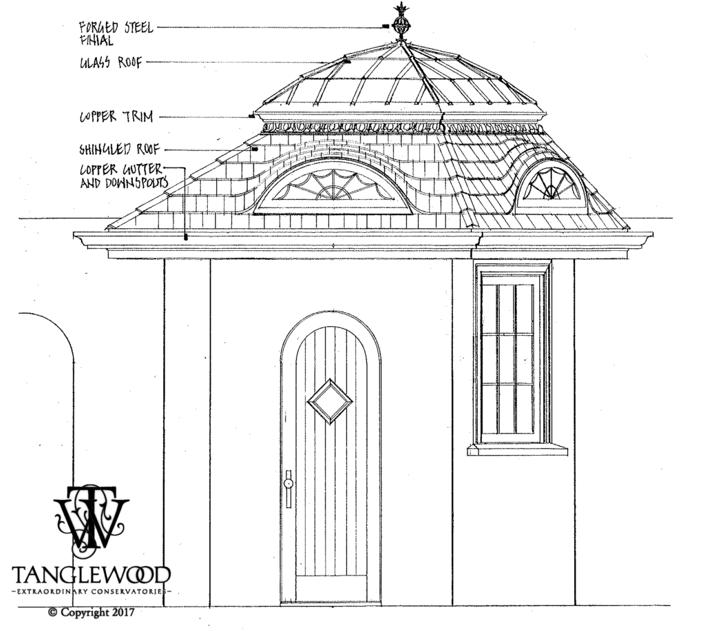 Custom Garden Shower | Drawing | exterior 