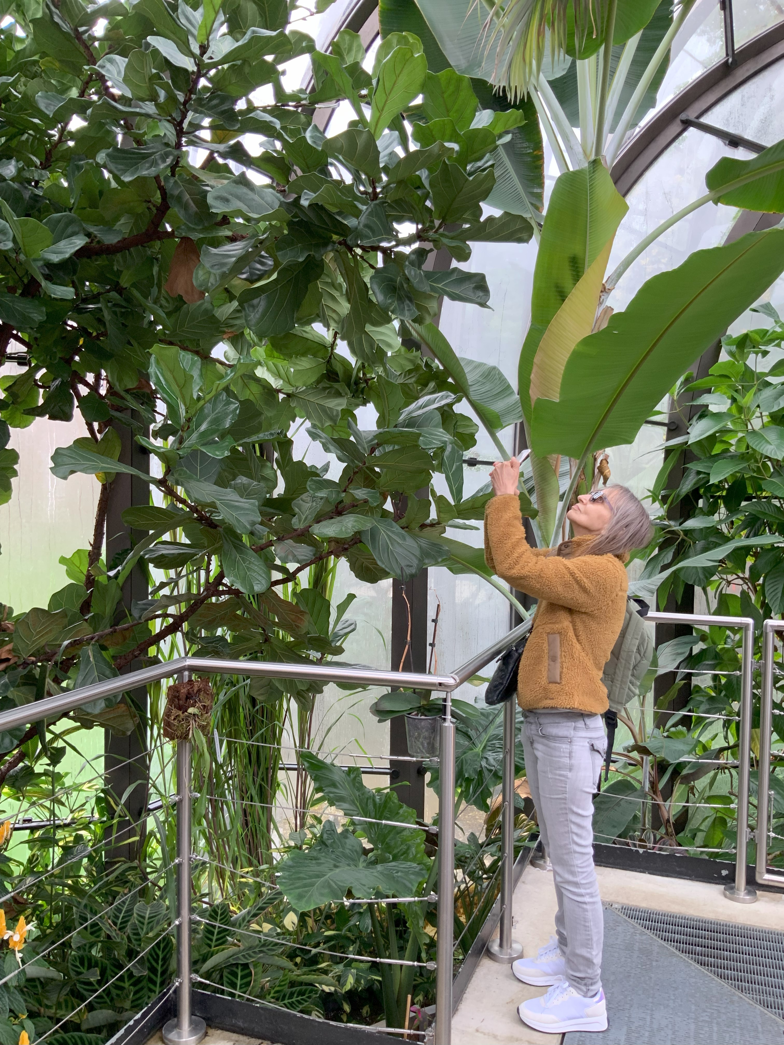 Co-Founder Nancy Virts admiring a historic conservatory while traveling abroad